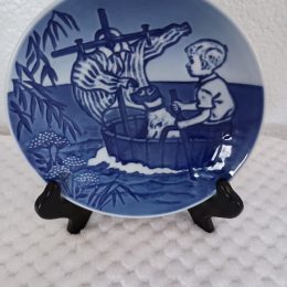 Blue and White "The Little Viking" Plate